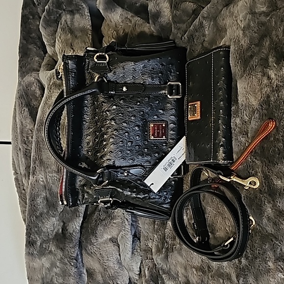 Dooney & Bourke Ostrich Mini Satchel with Wallet - Picture 1 of 9